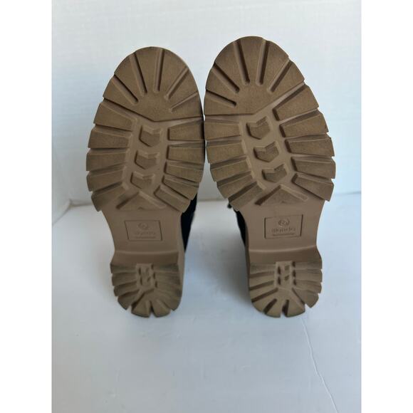 BLONDO Devin Black Suede Waterproof Lace up Zip Lug Sole Platform Boots 8.5 - Picture 9 of 11